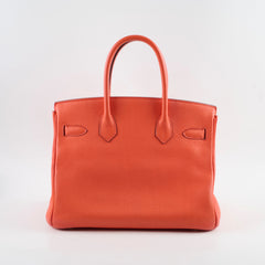 Hermes Birkin 30 Clemence Orange Stamp T