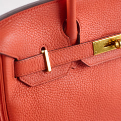 Hermes Birkin 30 Clemence Orange Stamp T