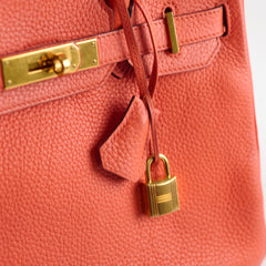 Hermes Birkin 30 Clemence Orange Stamp T