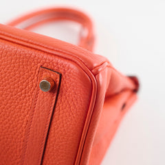 Hermes Birkin 30 Clemence Orange Stamp T