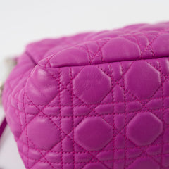 Christian Dior Lambskin Cannage New Lock Shoulder Bag Purple