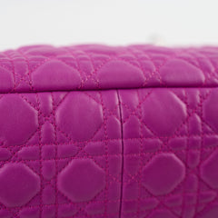 Christian Dior Lambskin Cannage New Lock Shoulder Bag Purple