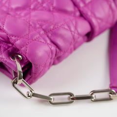 Christian Dior Lambskin Cannage New Lock Shoulder Bag Purple