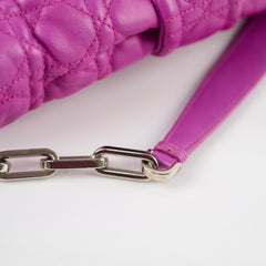 Christian Dior Lambskin Cannage New Lock Shoulder Bag Purple