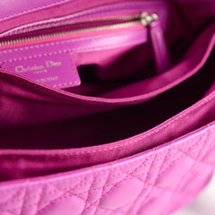 Christian Dior Lambskin Cannage New Lock Shoulder Bag Purple