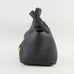 Hermes Picotin 18 Clemence Noir Stamp D
