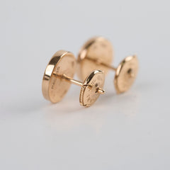 Bvlgari Stud Piercing Earrings Onyx Rose Gold