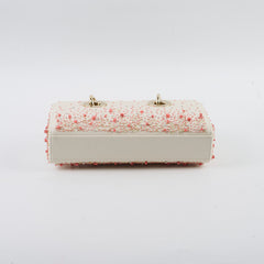 Christian Dior Small D-Joy with Crystal Emboridery White