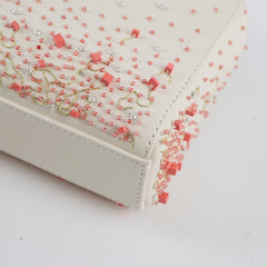 Christian Dior Small D-Joy with Crystal Emboridery White