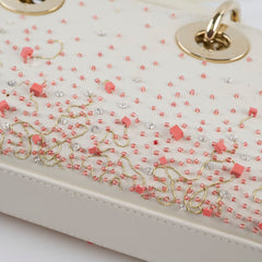 Christian Dior Small D-Joy with Crystal Emboridery White