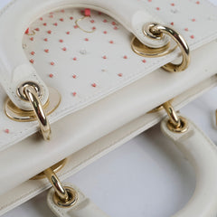 Christian Dior Small D-Joy with Crystal Emboridery White