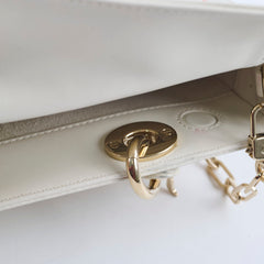 Christian Dior Small D-Joy with Crystal Emboridery White