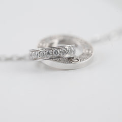 Cartier Baby Love Circle Necklace White Gold with Diamonds