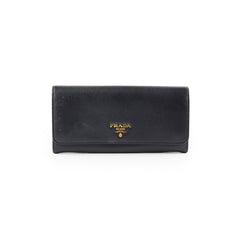 Prada Saffiano Black Long Wallet