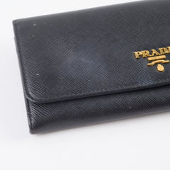 Prada Saffiano Black Long Wallet