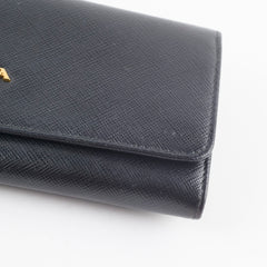 Prada Saffiano Black Long Wallet