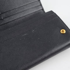 Prada Saffiano Black Long Wallet