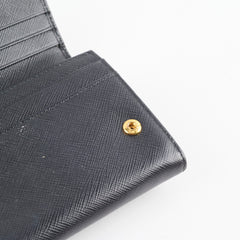 Prada Saffiano Black Long Wallet