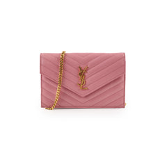 Saint Laurent Envelope Wallet On Chain WOC Pink