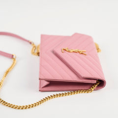 Saint Laurent Envelope Wallet On Chain WOC Pink