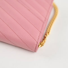 Saint Laurent Envelope Wallet On Chain WOC Pink
