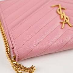 Saint Laurent Envelope Wallet On Chain WOC Pink