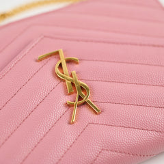 Saint Laurent Envelope Wallet On Chain WOC Pink