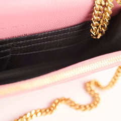 Saint Laurent Envelope Wallet On Chain WOC Pink