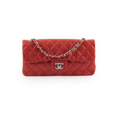 Chanel East West Shoulder Flap Lambskin Salmon Red