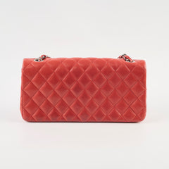 Chanel East West Shoulder Flap Lambskin Salmon Red
