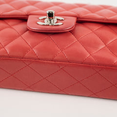 Chanel East West Shoulder Flap Lambskin Salmon Red