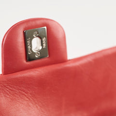 Chanel East West Shoulder Flap Lambskin Salmon Red