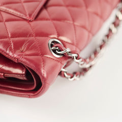 Chanel Classic Flap Medium M/L Lambskin Dark Red (10 Series)