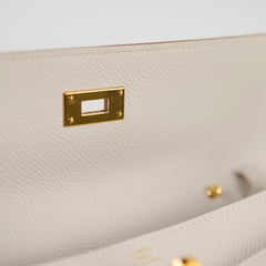 Hermes Kelly To Go Epsom in Gris Pale