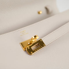 Hermes Kelly To Go Epsom in Gris Pale