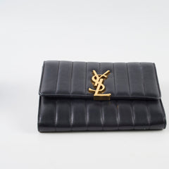 Saint Laurent Vicky Wallet On Chain Black