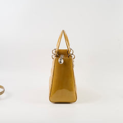 Christian Dior Medium Lady Dior Limited Edition Patent Bag Gold/Bronze