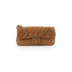 Chanel East West Flap Lambskin Caramel