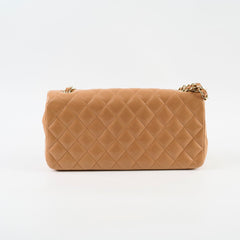 Chanel East West Flap Lambskin Caramel