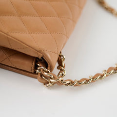 Chanel East West Flap Lambskin Caramel