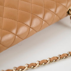 Chanel East West Flap Lambskin Caramel