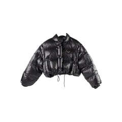 Prada Cropped Puffer Jacket Black - Size IT 42