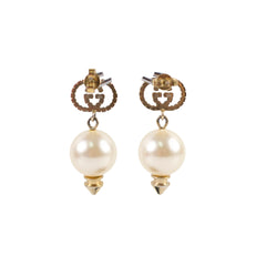 Gucci GG Crystal Pearl Earrings Costume Jewellery