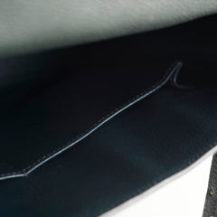 Hermes Kelly Verso 28 Black/Blue  PHW Q Square Stamp