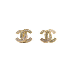 Chanel logo earrings gold tone