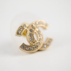 Chanel logo earrings gold tone