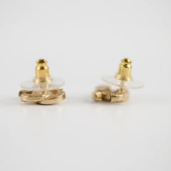 Chanel logo earrings gold tone