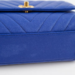 Chanel Coco Handle Small Chevron Blue Caviar (28 Series)