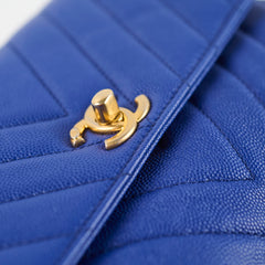 Chanel Coco Handle Small Chevron Blue Caviar (28 Series)