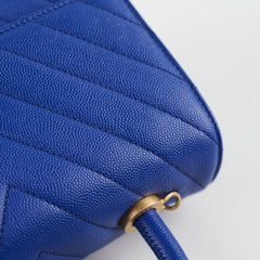 Chanel Coco Handle Small Chevron Blue Caviar (28 Series)